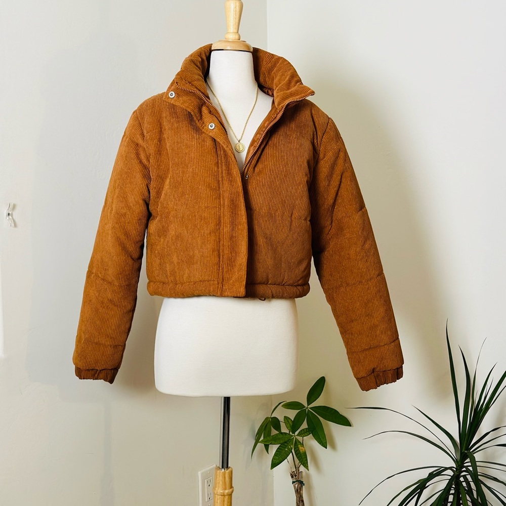 puff jacket light brown